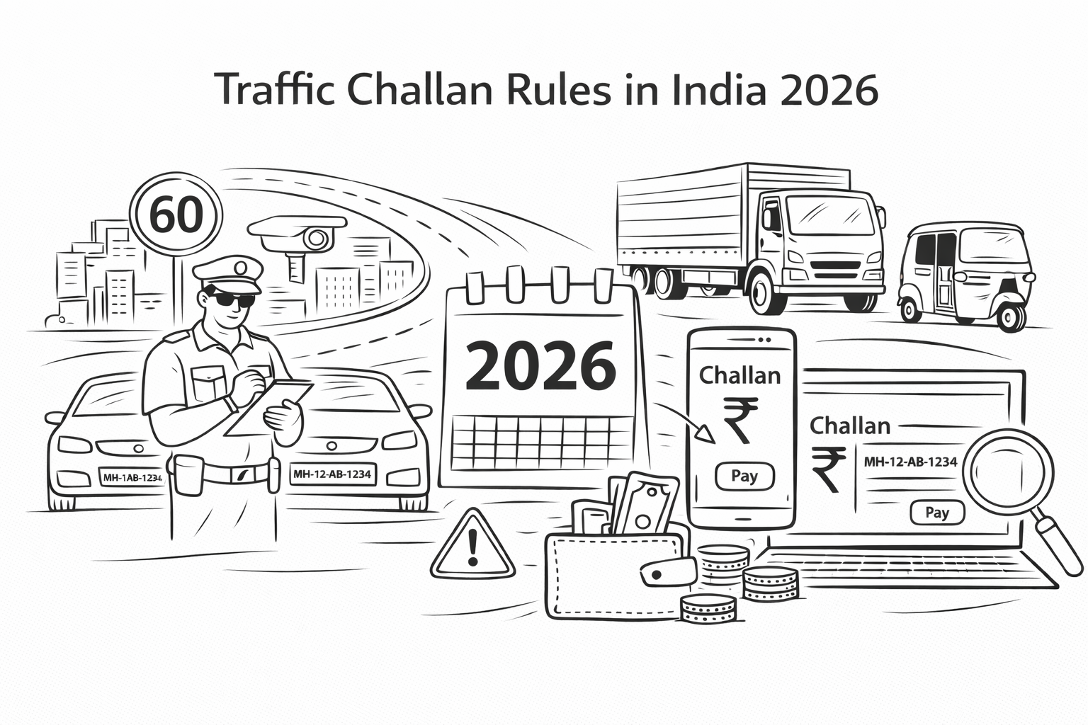 Traffic Challan Rules in India 2026: Latest Fines, Penalties & How to Pay Online Lawyered